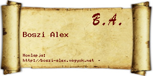 Boszi Alex névjegykártya